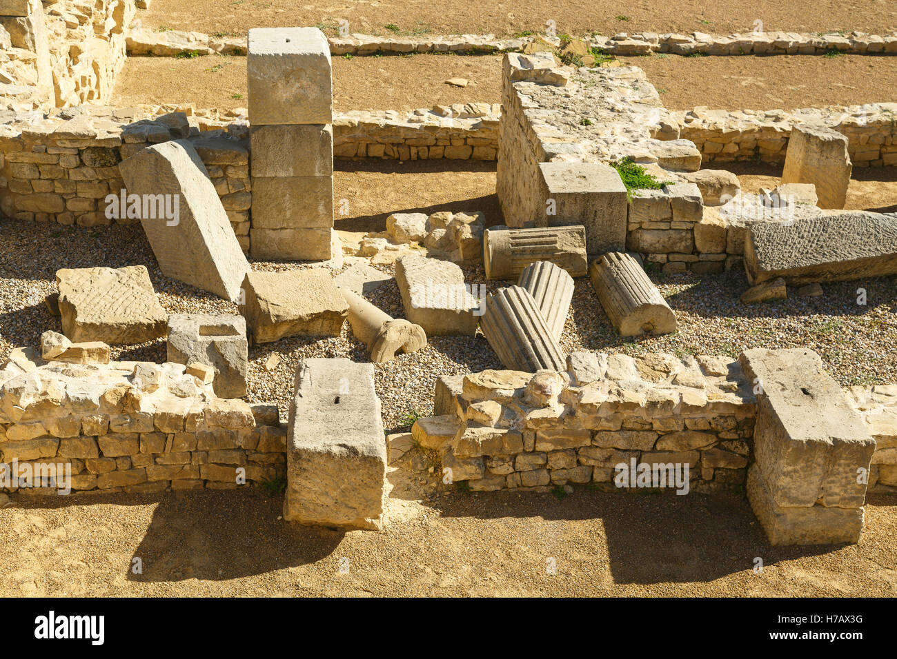 Ruins of Santa Criz Roman city. Eslava village. Navarra province. Spain. Europe Stock Photo