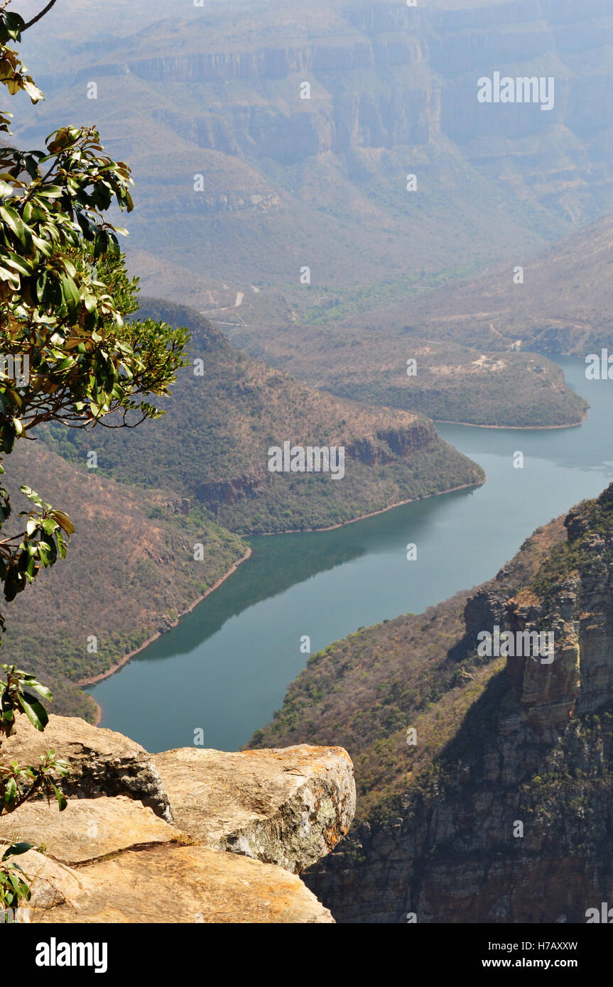 South Africa: aerial view of Blyde River Canyon, a natural feature in the eastern Mpumalanga province, one of the largest canyons on Earth Stock Photo