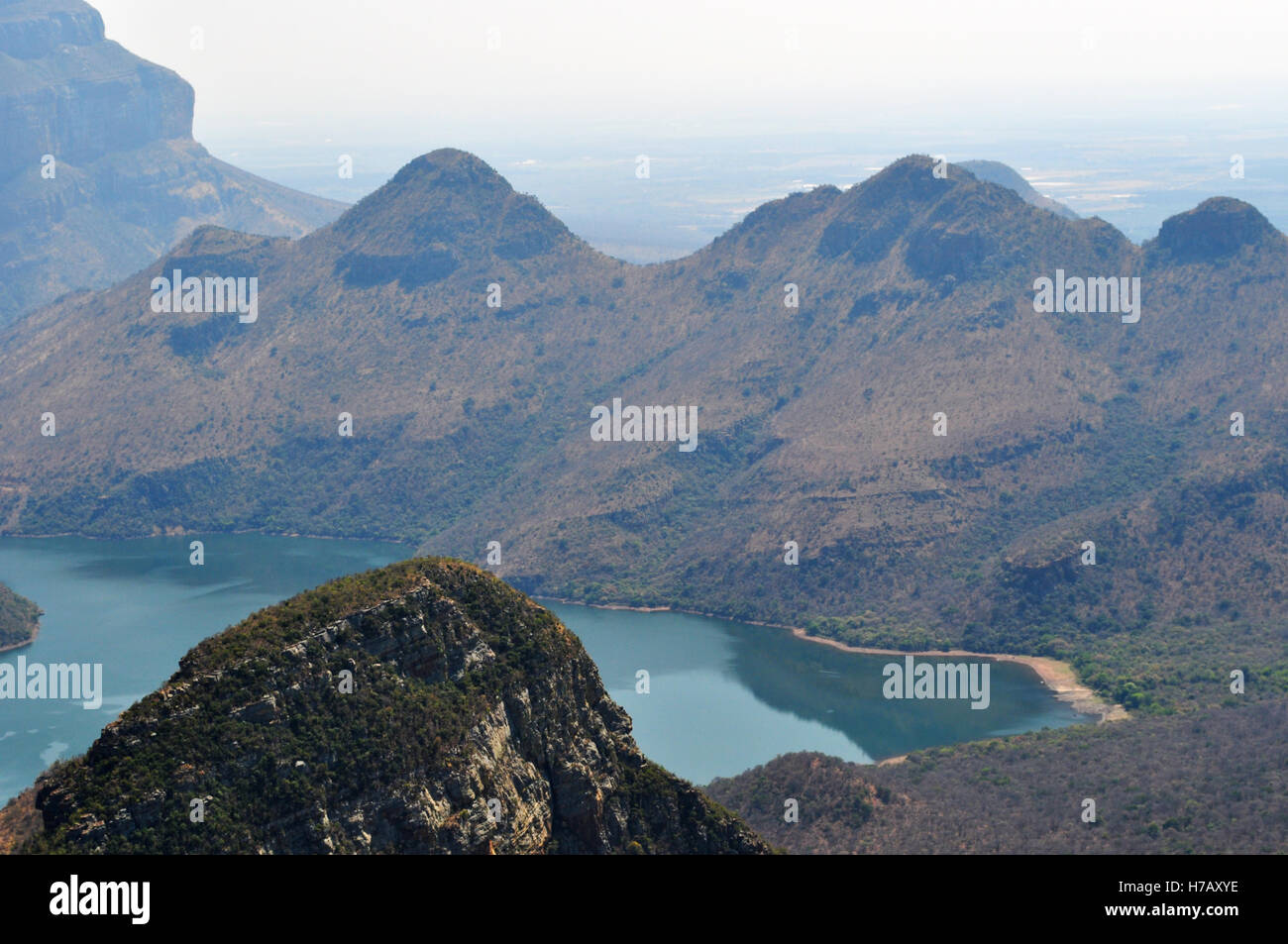 South Africa aerial view of Blyde River Canyon, a natural feature in