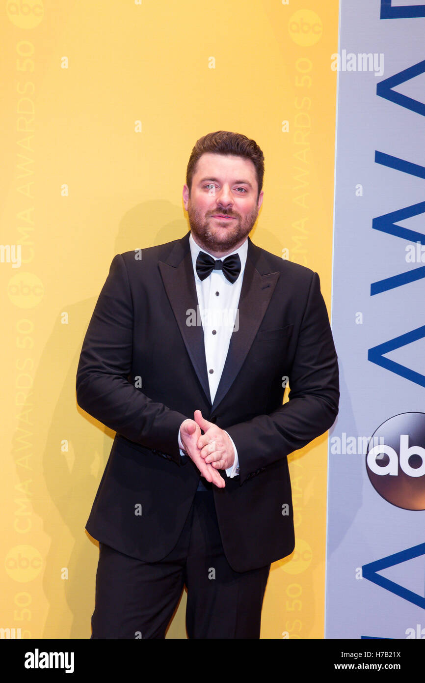 Nashville, Tennessee, USA. 2nd Nov, 2016. Chris Young on the red carpet at the 50th Annual CMA Awards that took place at the Bridgestone Arena in downtown Nashville, Tennessee. © Jason Walle/ZUMA Wire/Alamy Live News Stock Photo