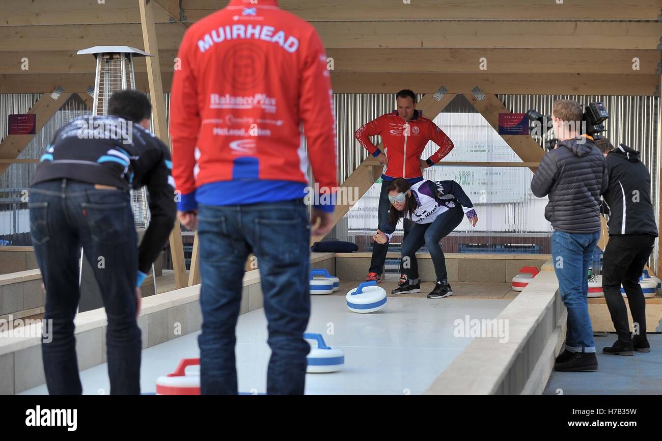 London, UK. 3rd Nov, 2016. Eve Muirhead, Tom Brewster, David Murdoch