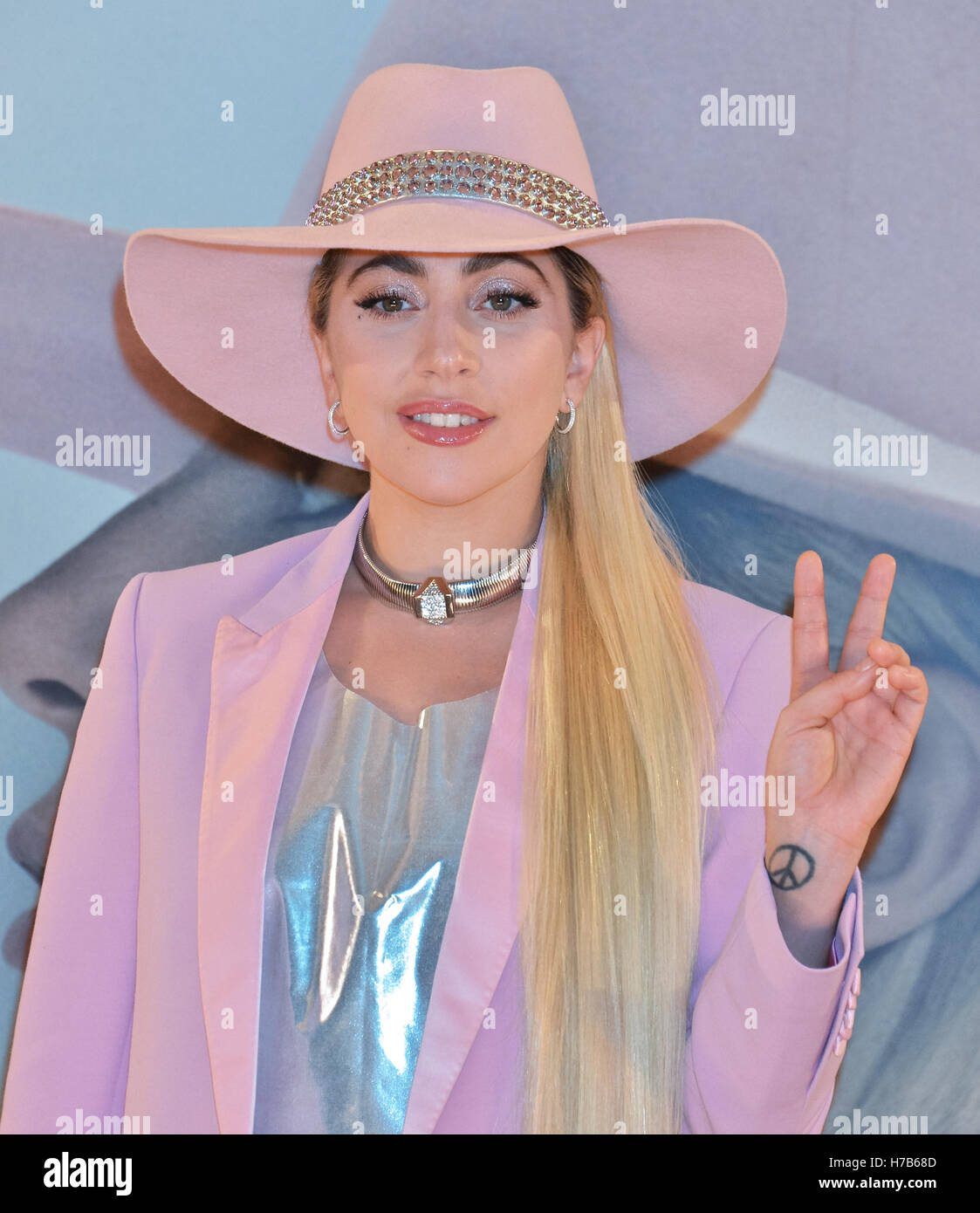 Lady GAGA, November 2, 2016, Tokyo, Japan : Singer Lady GAGA attends the press conference for her new album 'Joanne' at the Ritz-Carlton Tokyo, on November 2, 2016 in Japan. Stock Photo
