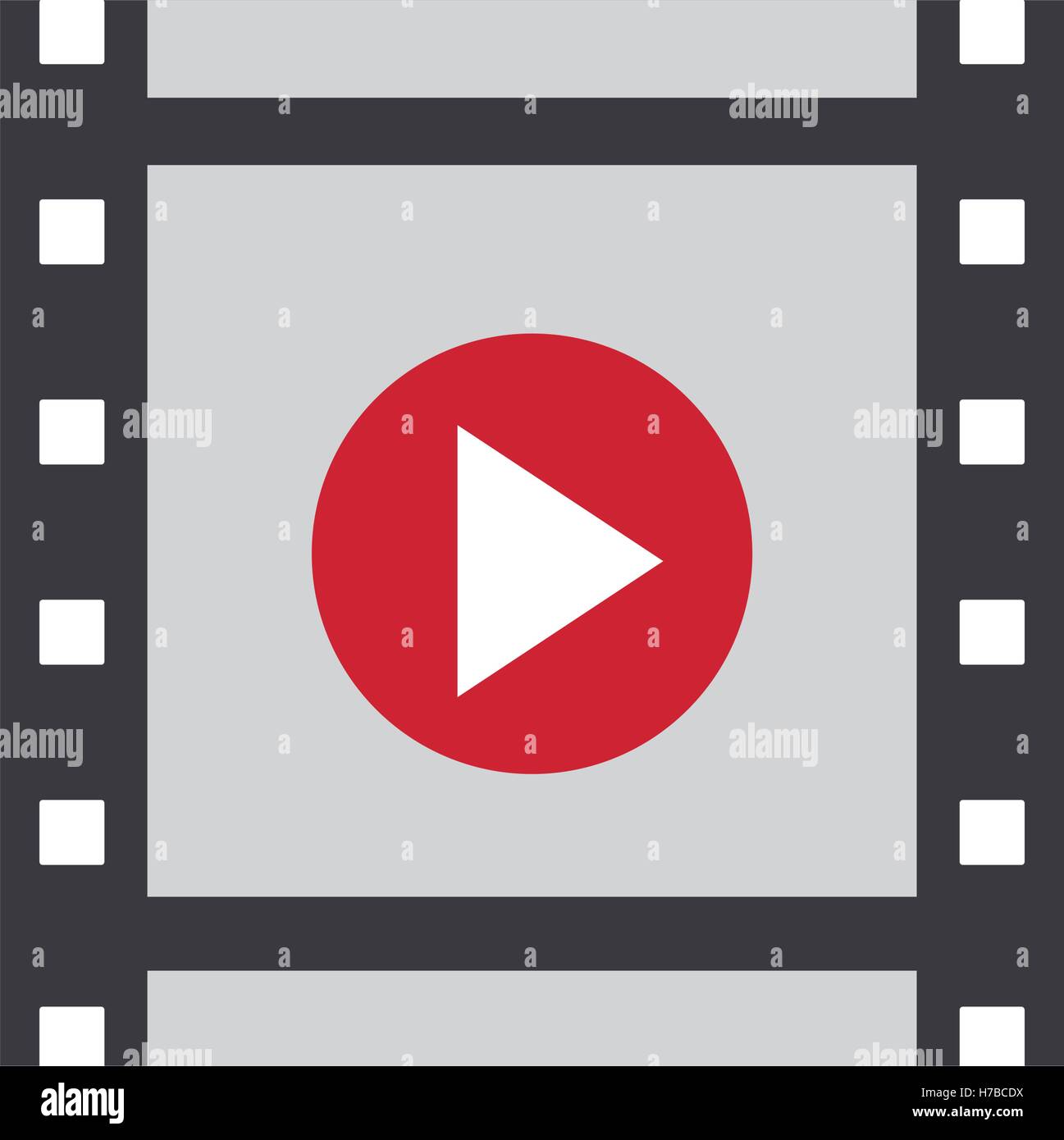 video player with play button over white background. cinema design ...