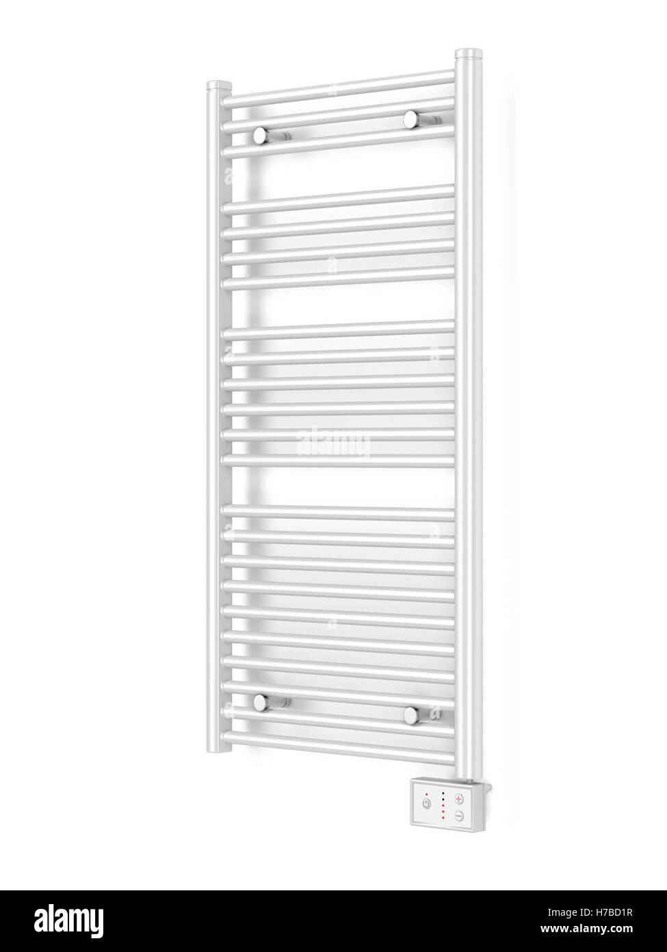 Wc Electric Radiator Modern electric bathroom radiator on white wall Stock Photo - Alamy