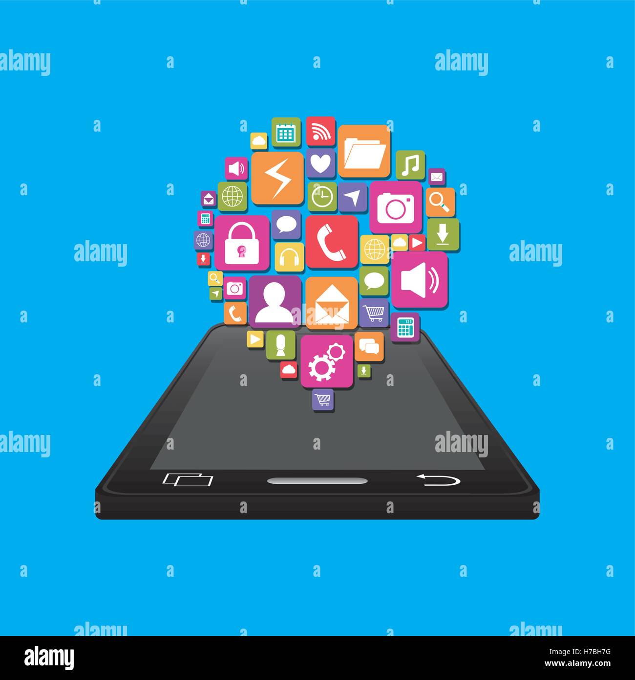 Mobile app technology icon vector illustration graphic design Stock ...