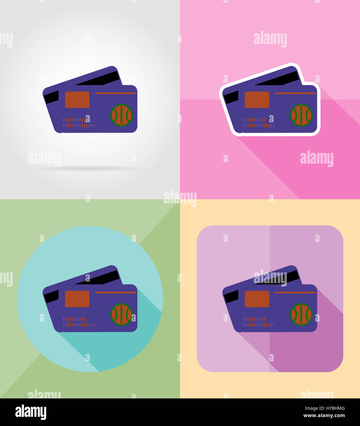 finance service flat icons illustration isolated on background Stock ...
