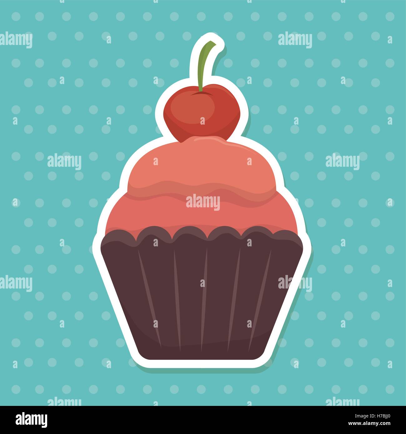 delicious sweet cupcake birthday vector illustration design Stock ...