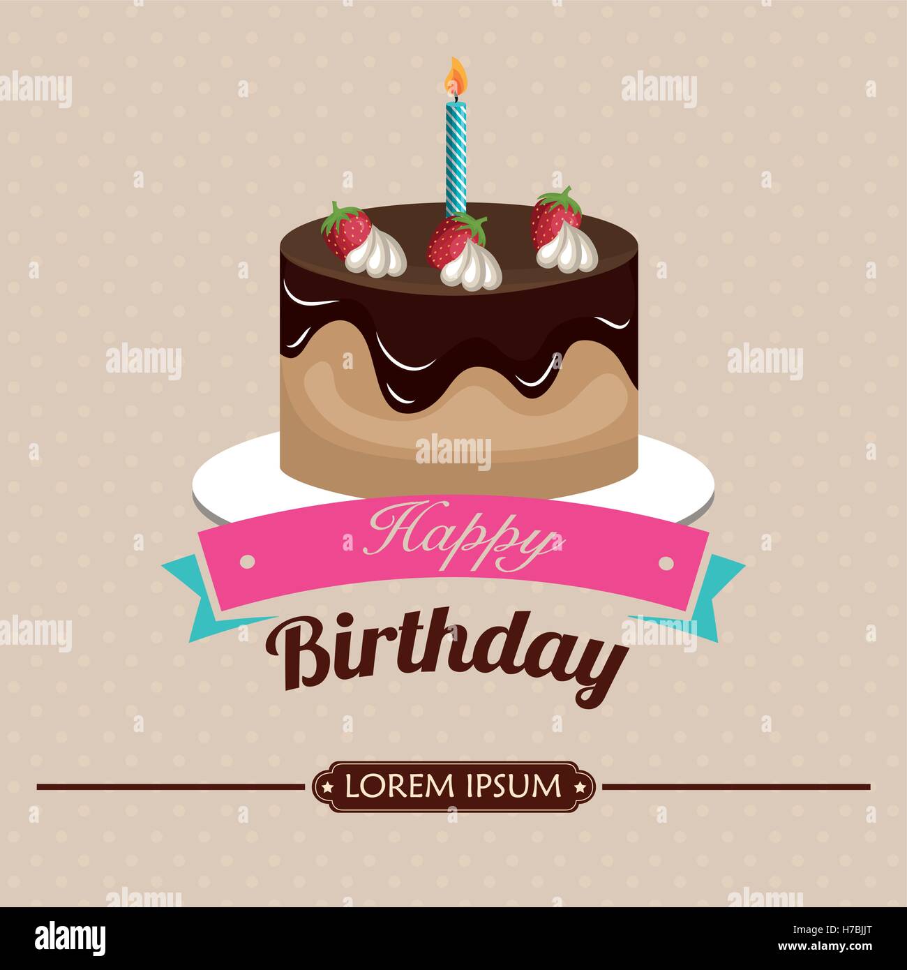 delicious sweet cake birthday vector illustration design Stock Vector ...