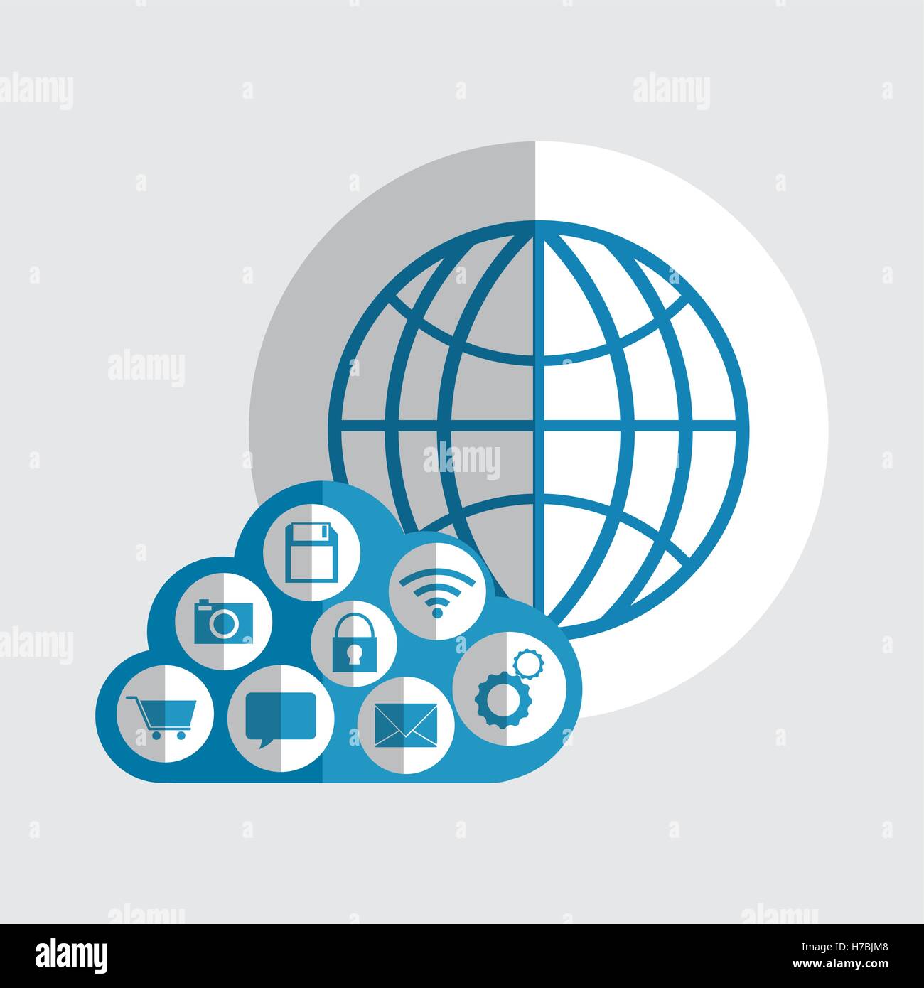 Cloud computing technology icon vector illustration graphic design ...