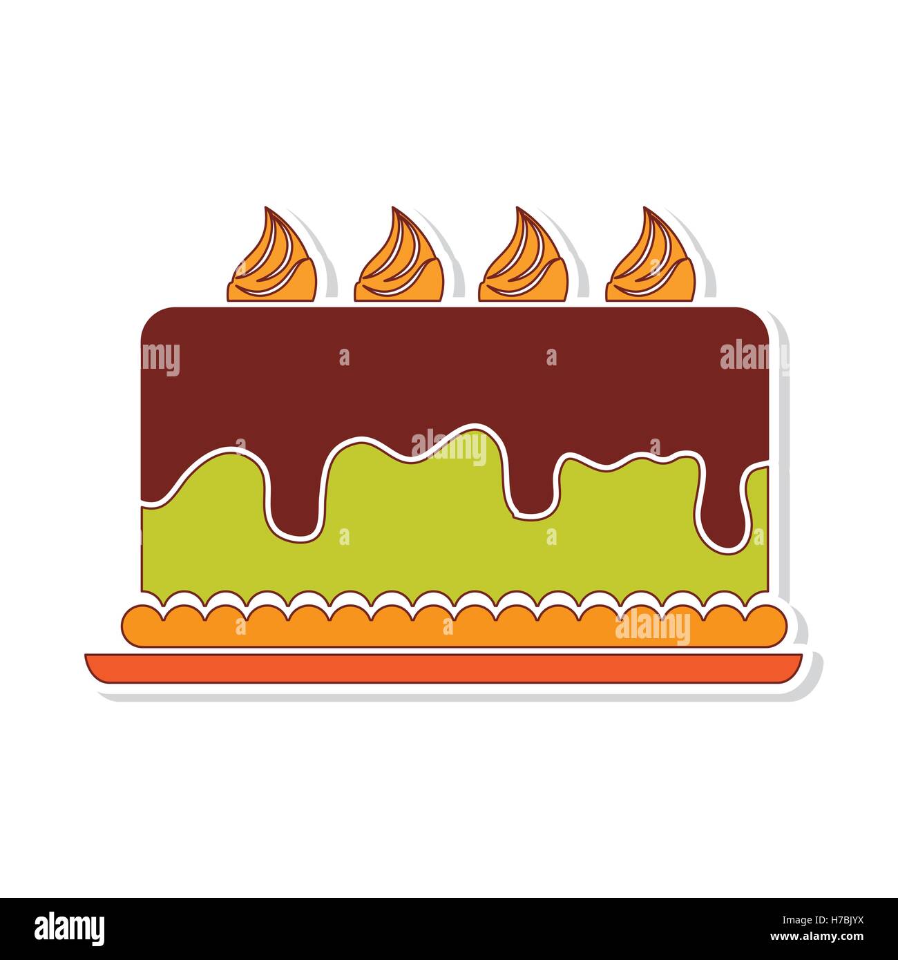 delicious sweet cake birthday vector illustration design Stock Vector ...