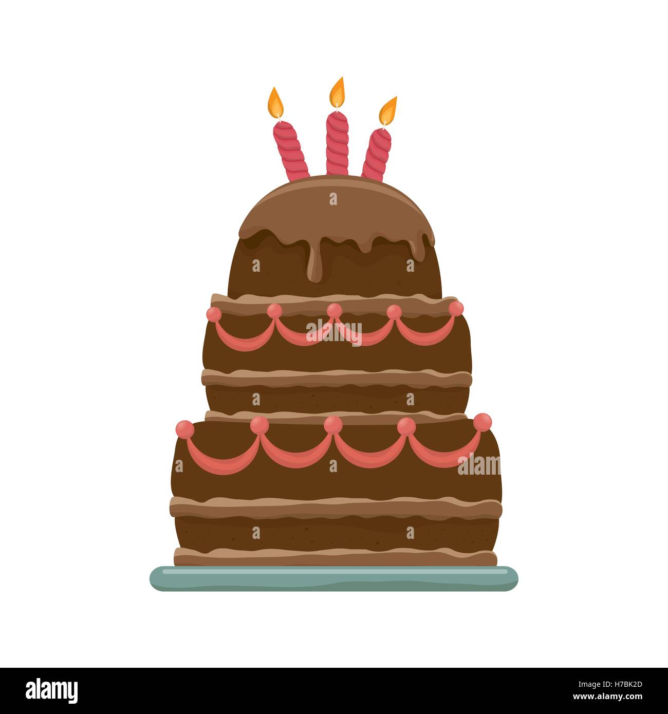delicious sweet cake birthday vector illustration design Stock Vector ...