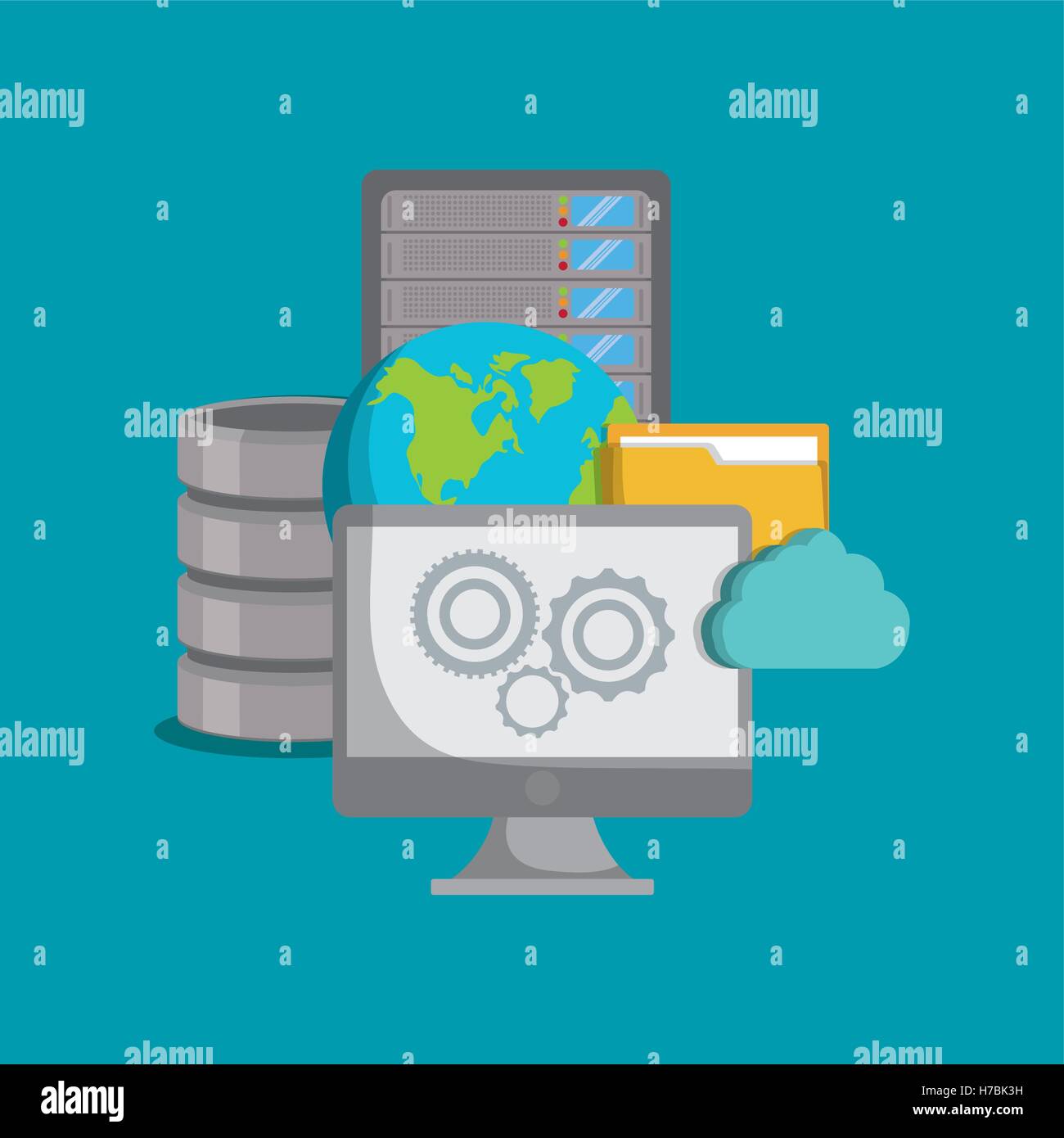 Database storage computer icon vector illustration graphic design Stock ...