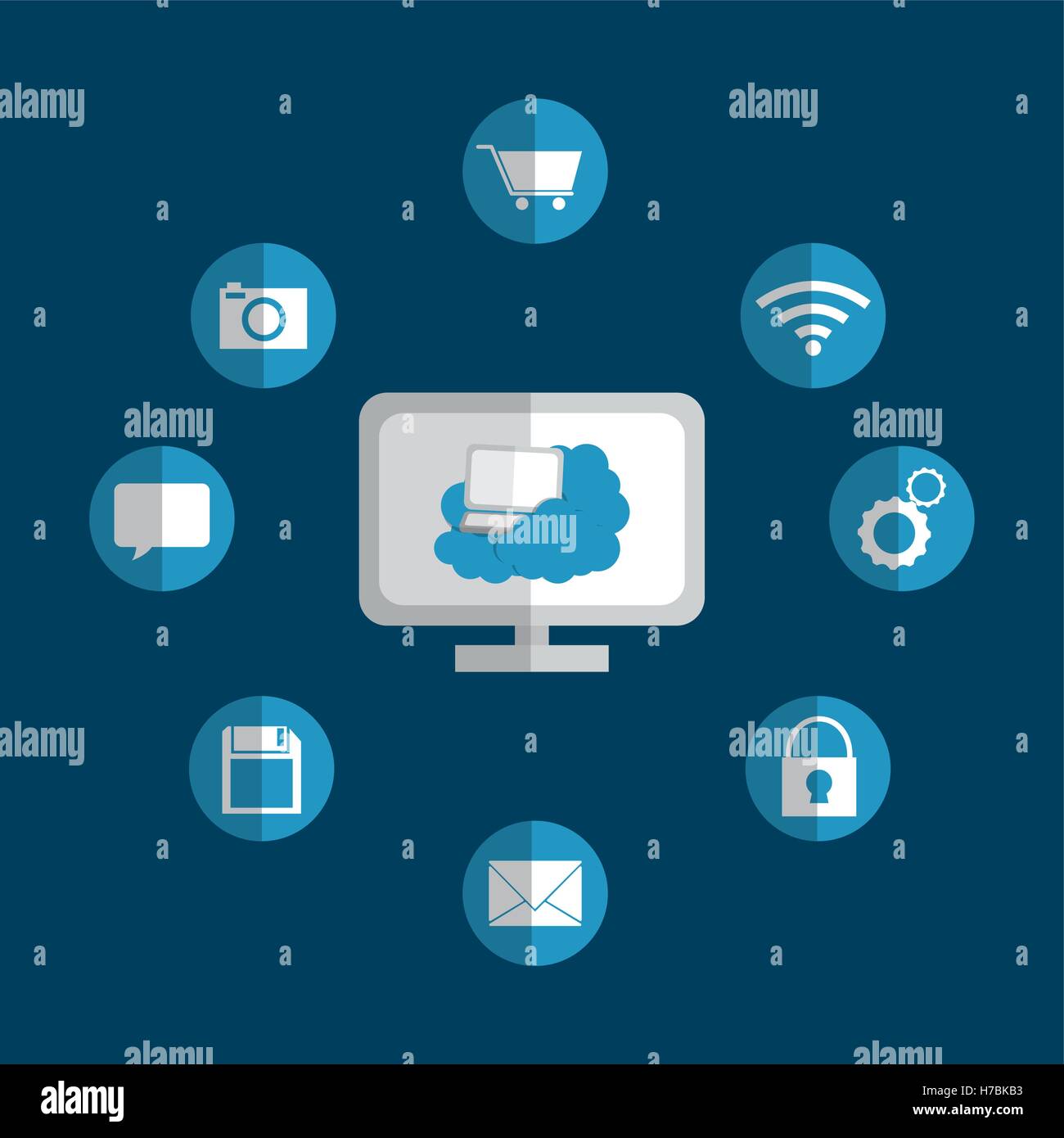 Cloud computing technology icon vector illustration graphic design ...