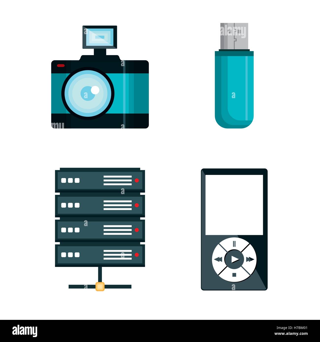 infographic technology flat icons vector illustration design Stock ...