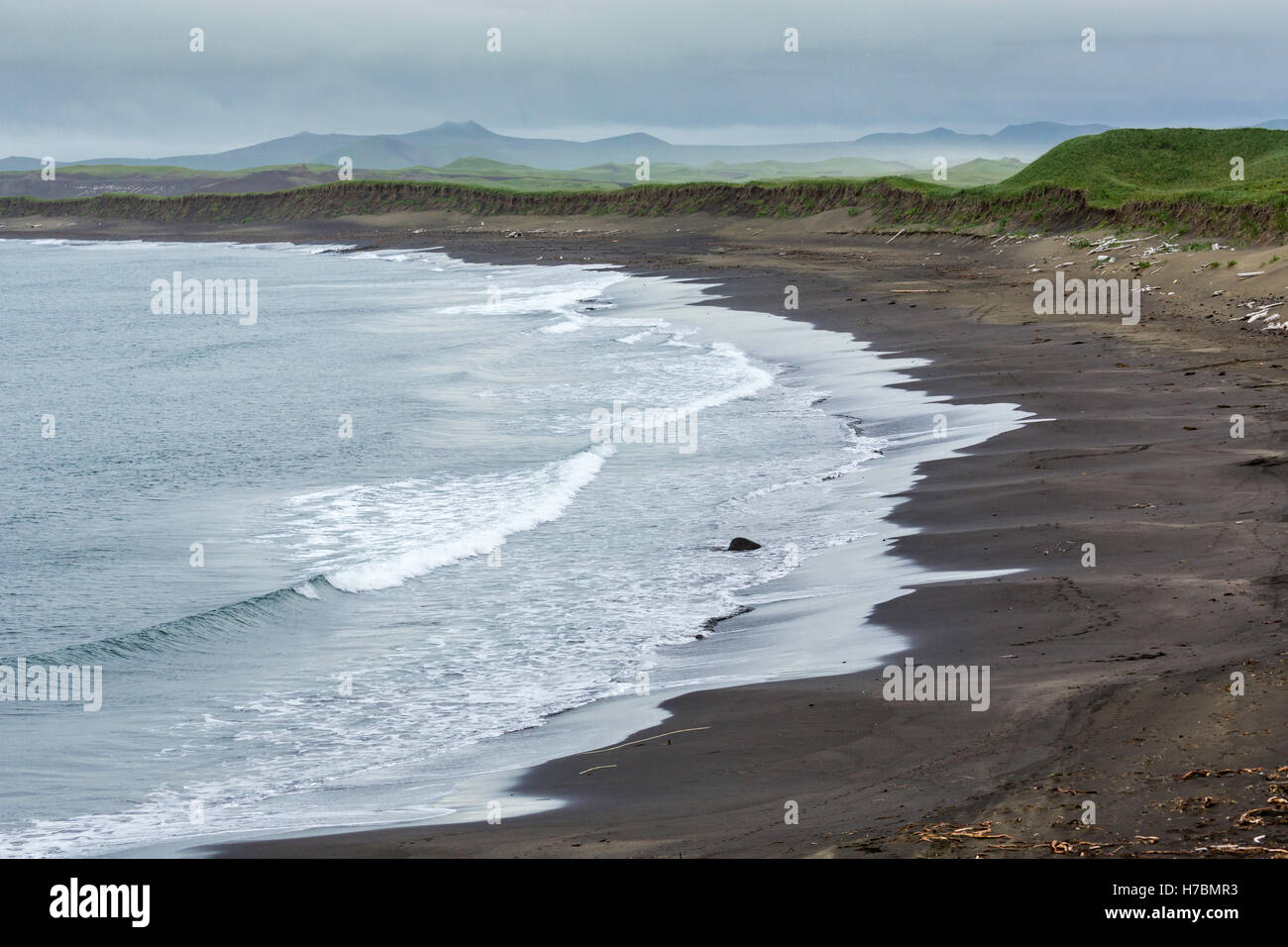 Bering Sea and the bluffs along the coastline of St. Paul Island in