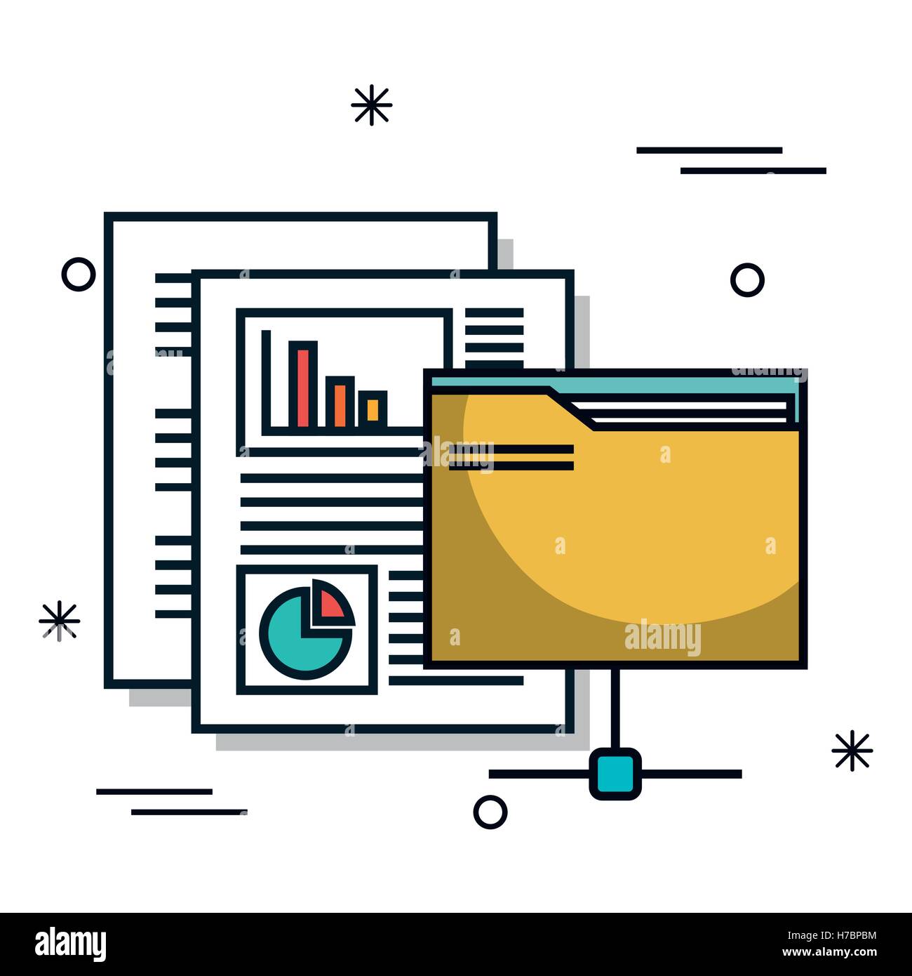 data center flat line icons vector illustration design Stock Vector ...