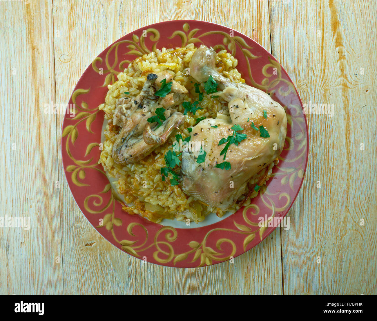 Diyay Machboos - Traditional Bahraini Chicken Stock Photo