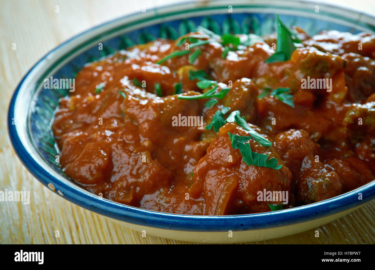 Kosha Mangsho -  Spicy Bengali Mutton Curry Stock Photo