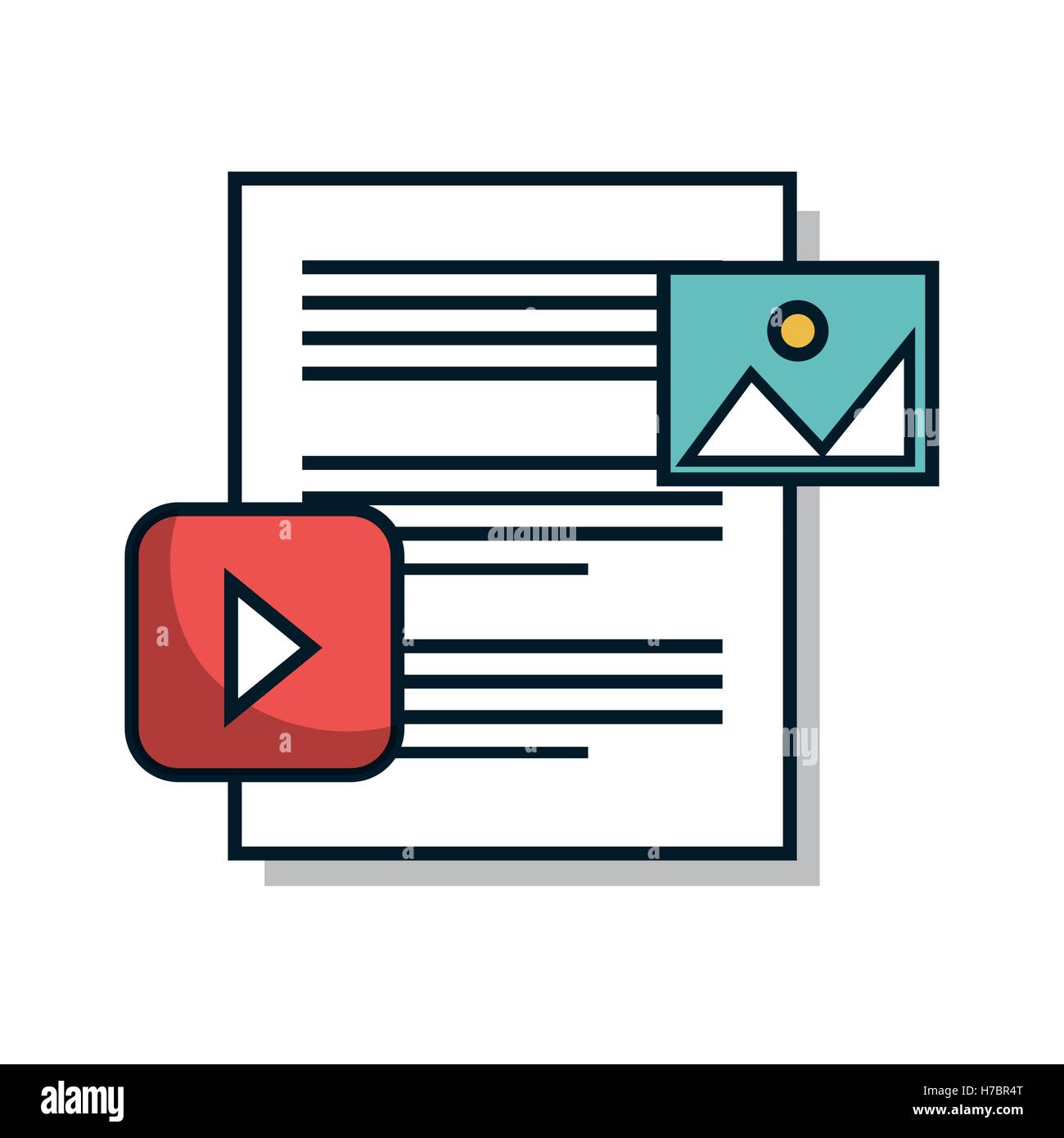 media player flat isolated icon vector illustration design Stock Vector ...