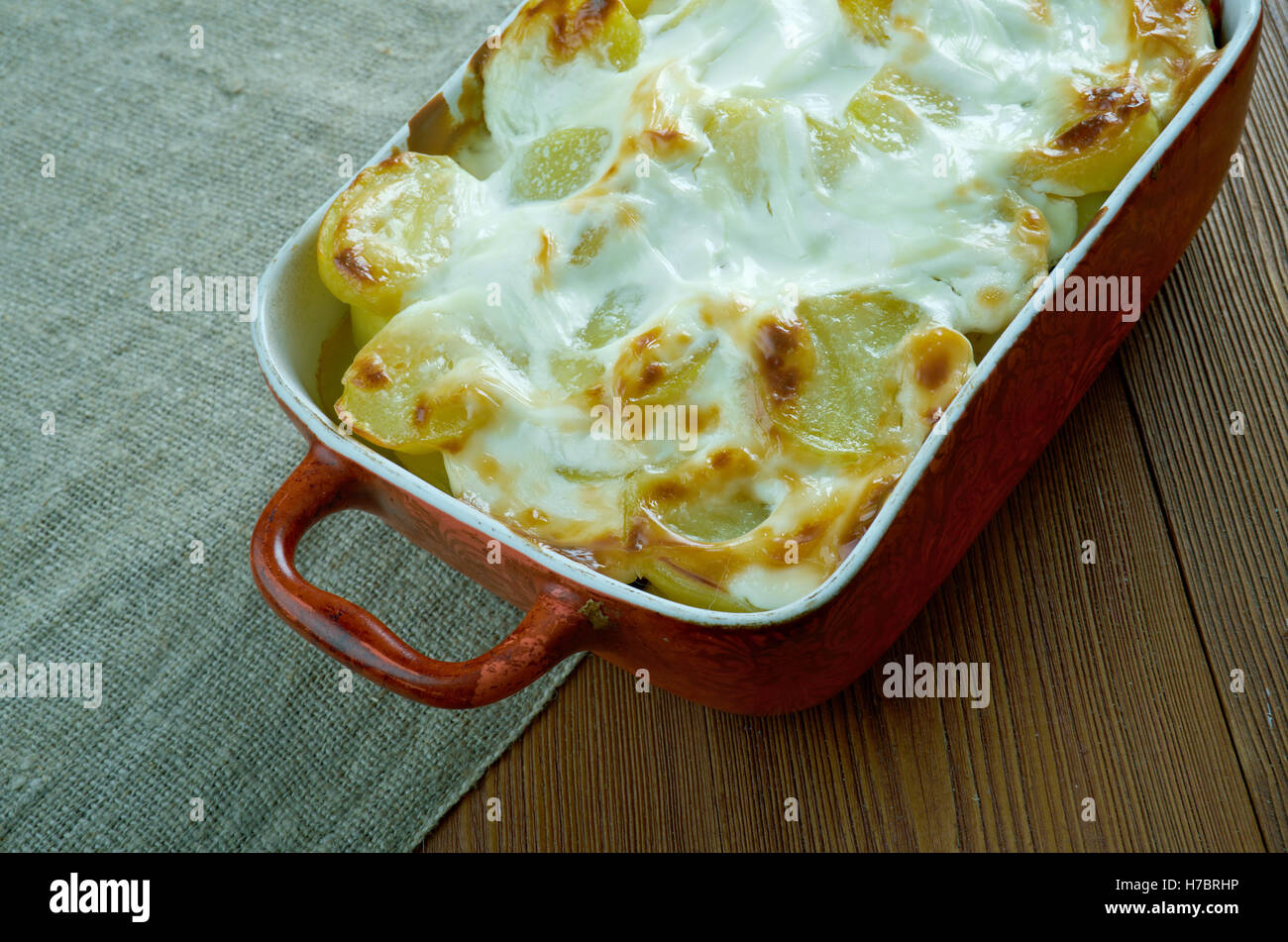 Fish And Fennel Potato Pie with Crunchy Potato Topping Stock Photo Alamy