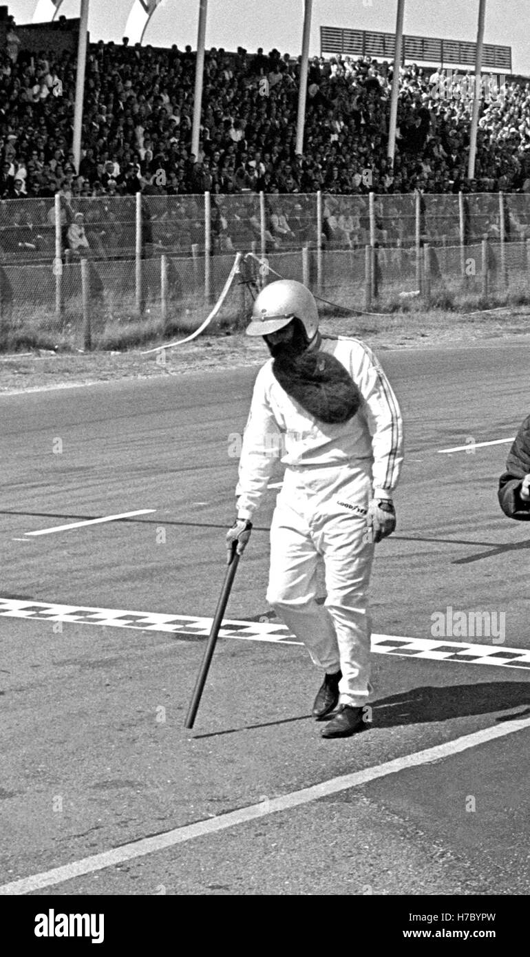 1966 Jack Brabham Australian motor racing driver with a Stick and Beard disguise Stock Photo