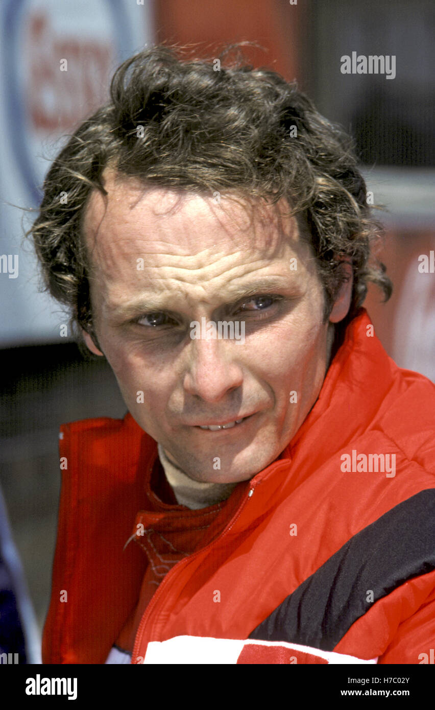 Niki Lauda in his Brabham BT46 racing car in the pits Brands Hatch