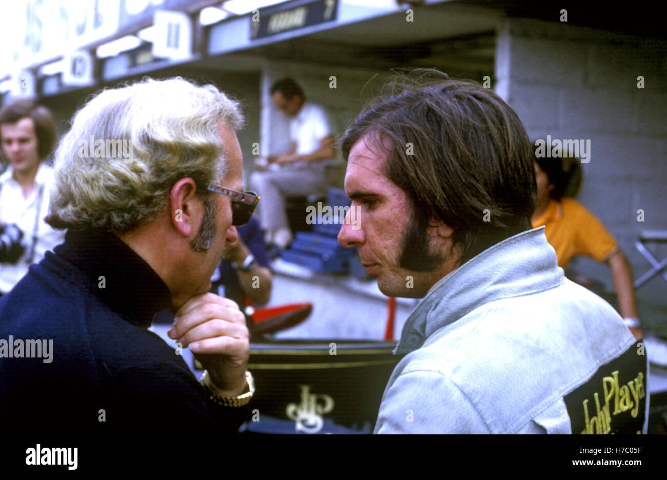 Emerson Fittipaldi  Colin Chapman Stock Photo