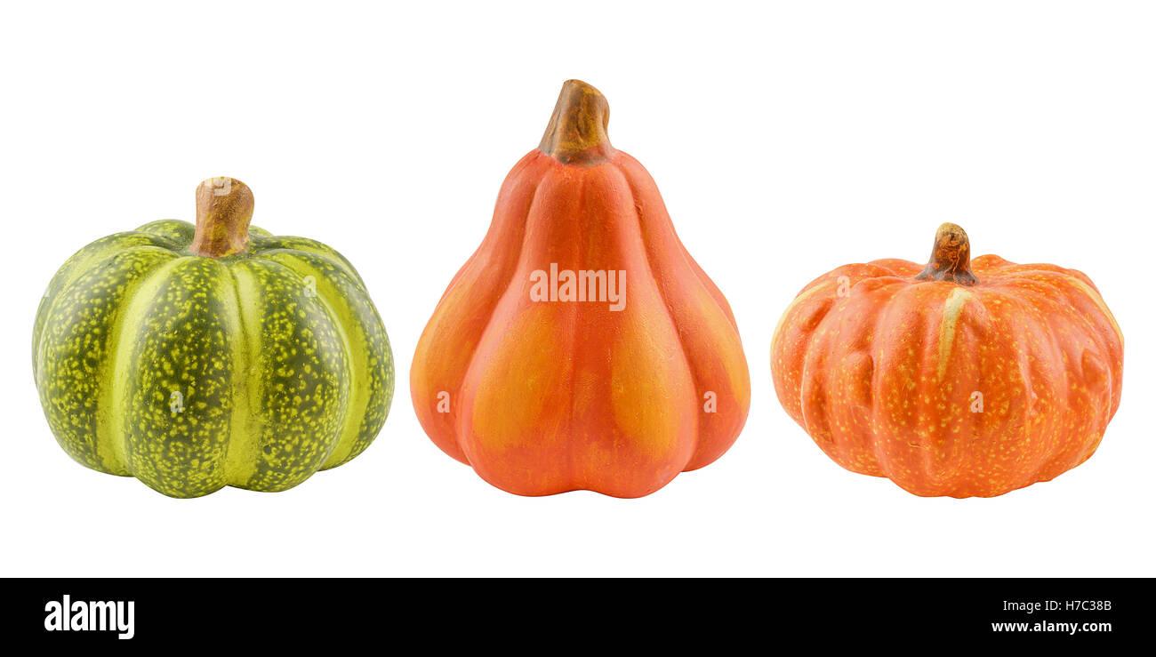 Set of decorative pumpkins isolated on white Stock Photo - Alamy