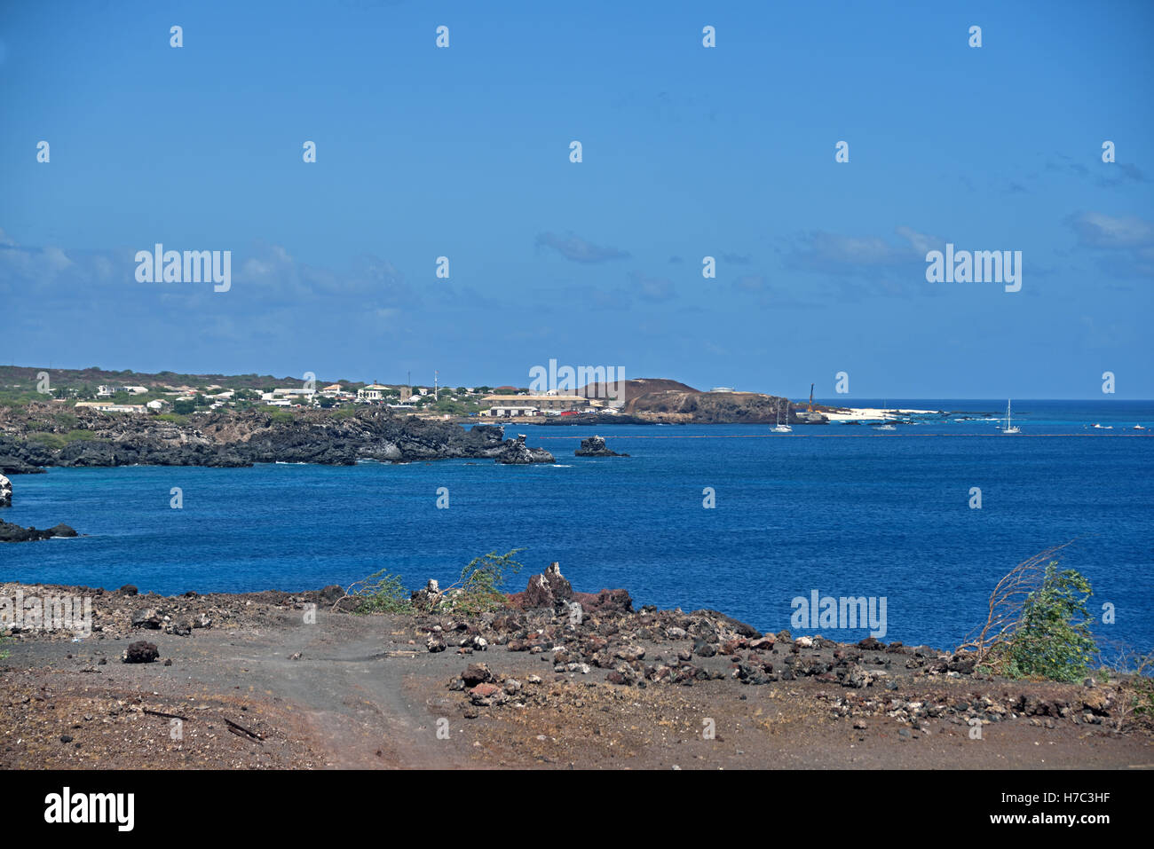Pyra Point Bates Point and Georgetown taken from Pyramid Point on Ascension Island ...