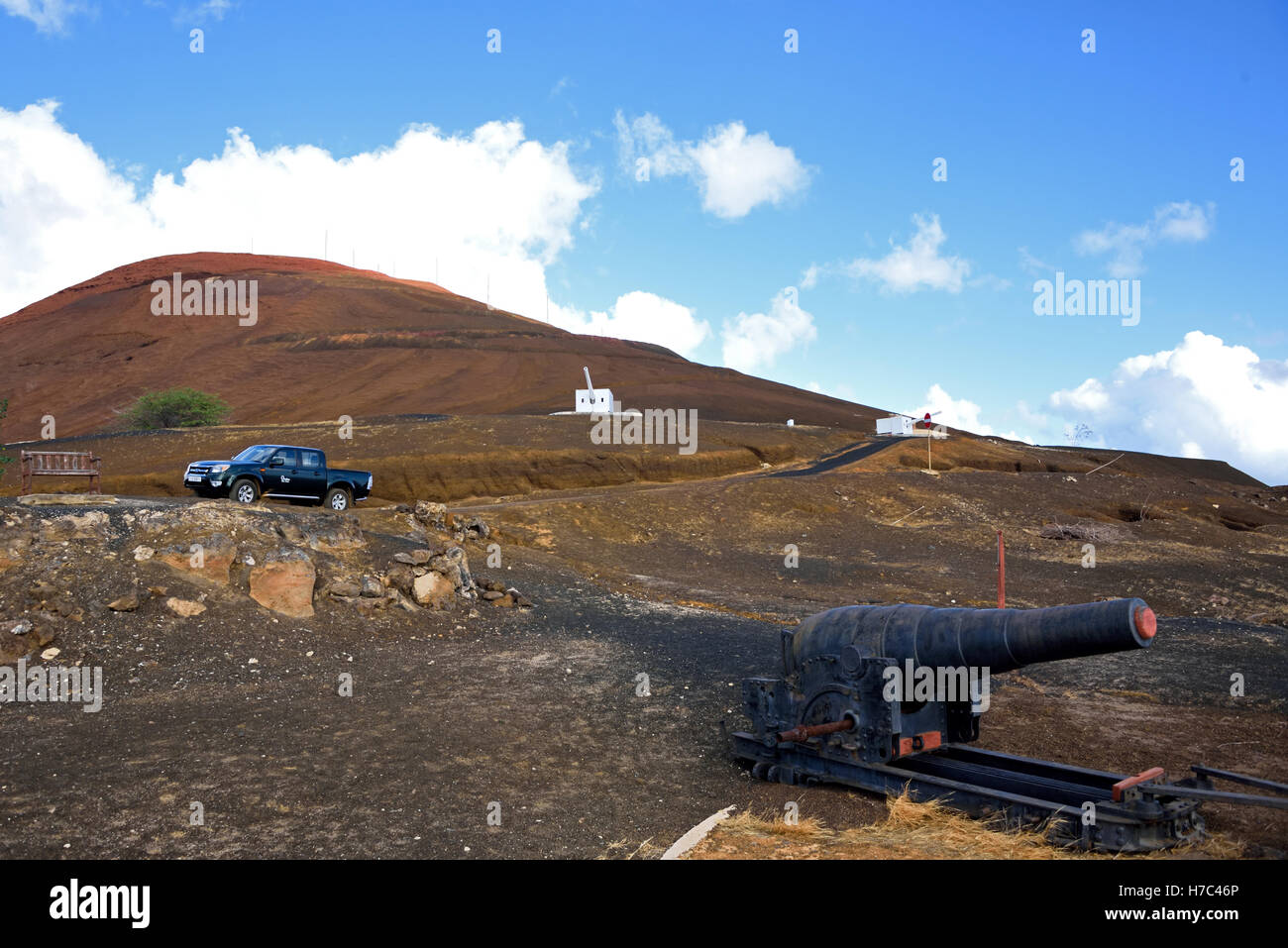 Fort Bedford on Cross Hill on Ascension Island Victorian cannons