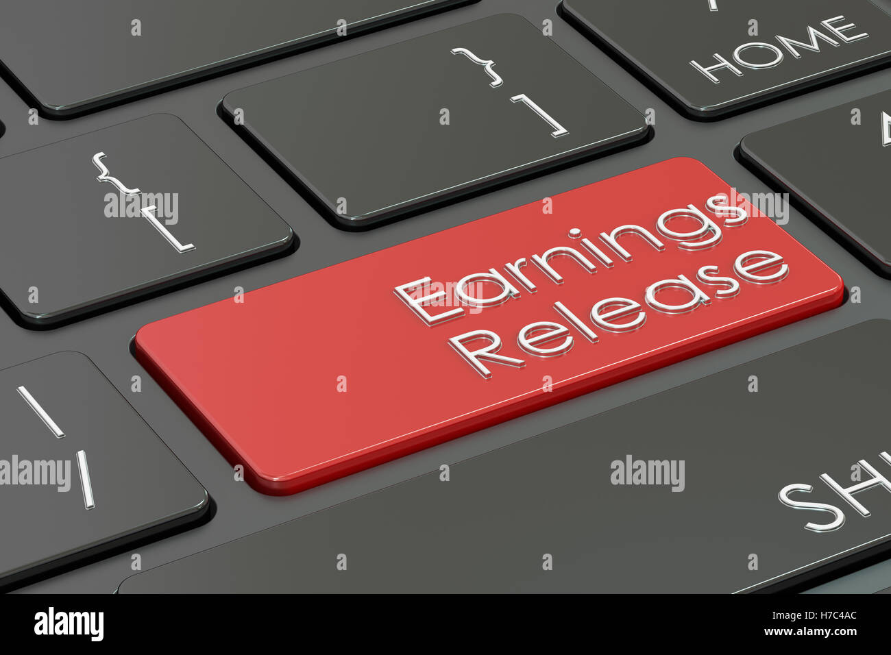 earning release concept, red hot key on  keyboard. 3D rendering Stock Photo