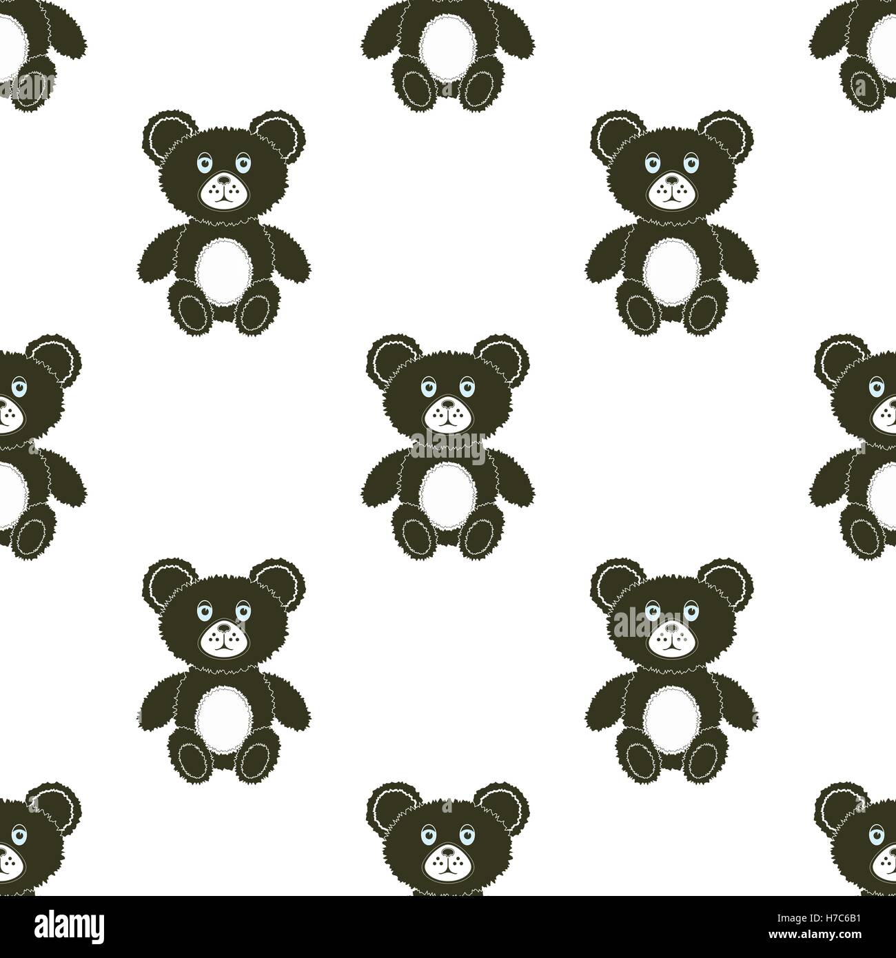 Cute Bear Seamless Pattern Stock Vector
