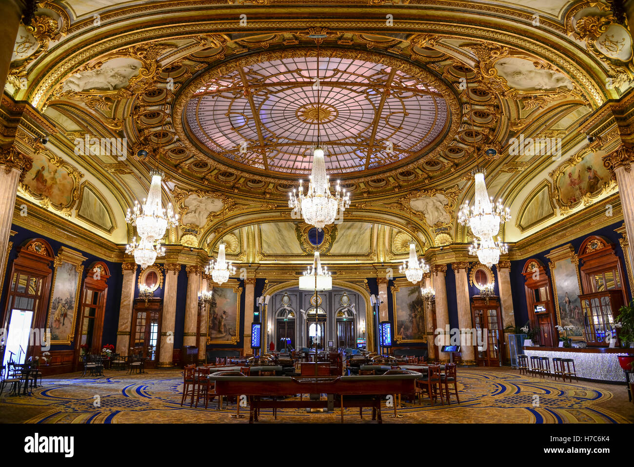 Interior of Casino de Monte-Carlo, Monaco Stock Photo