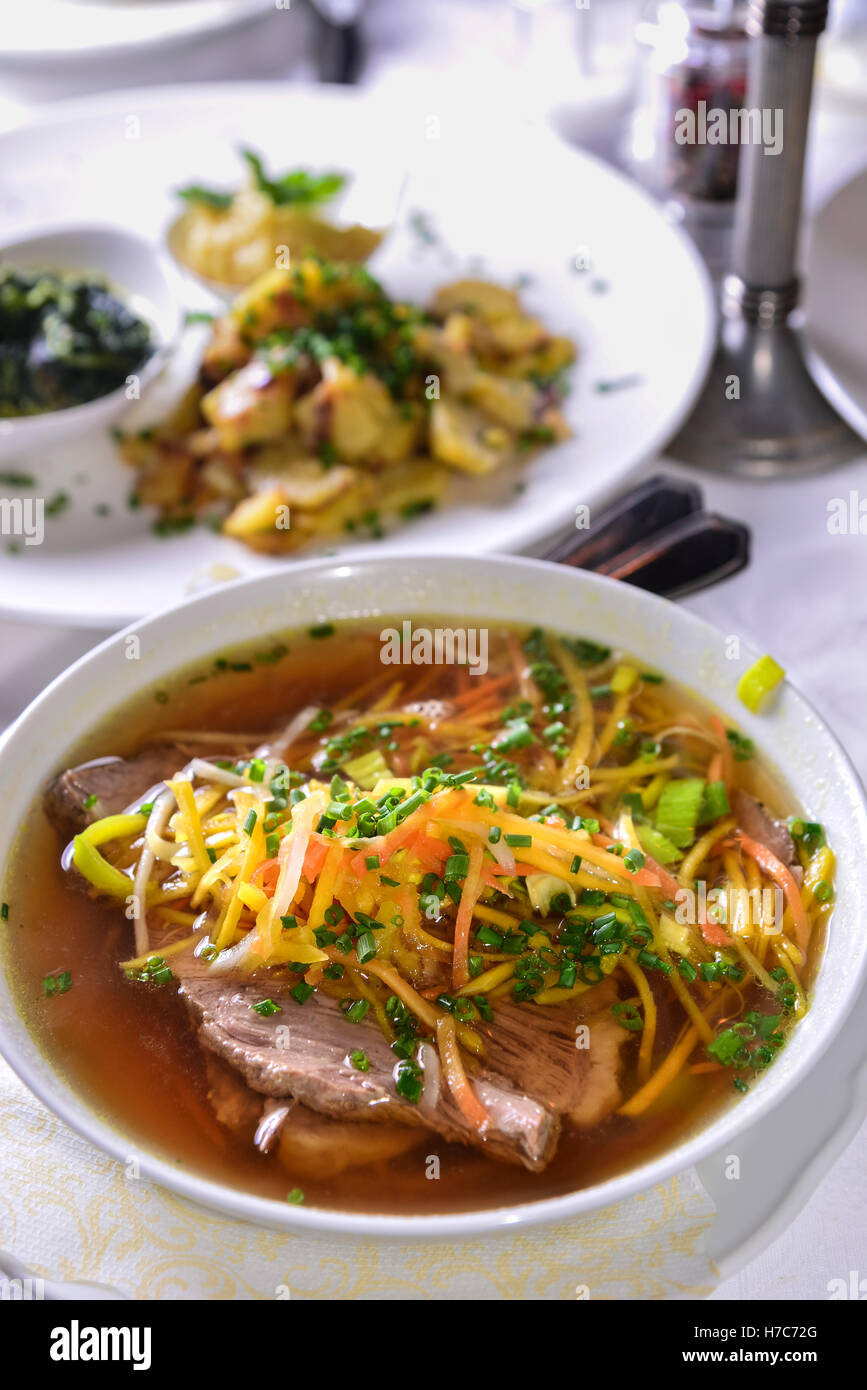 Beef Soup, Innsbruck, Austria Stock Photo Alamy