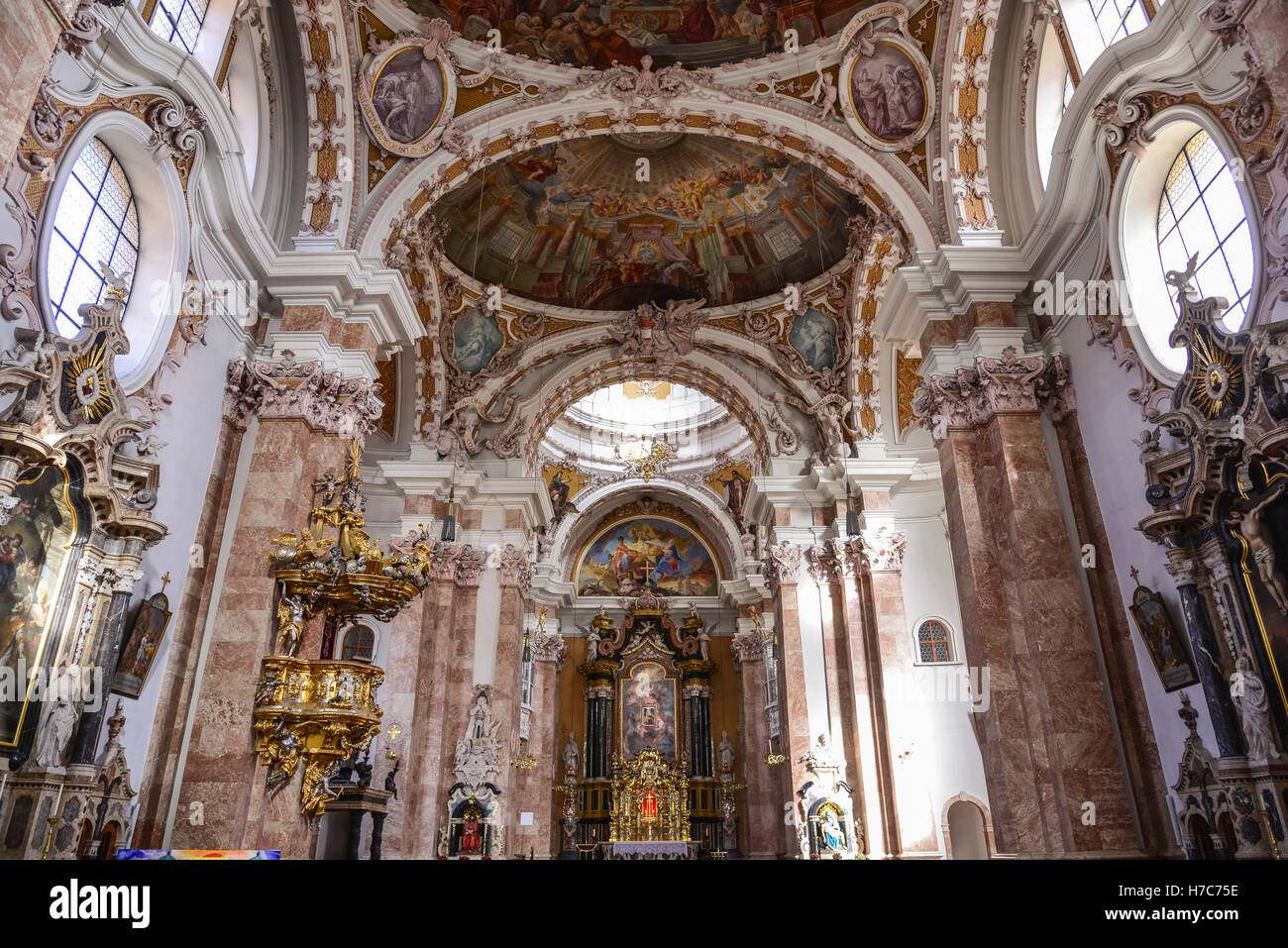 Interior of Innsbruck Cathedral, Innsbruck, Austria Stock Photo - Alamy