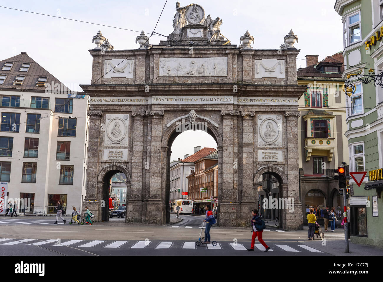 Triumphal Arch, Innsbruck, Austria Stock Photo