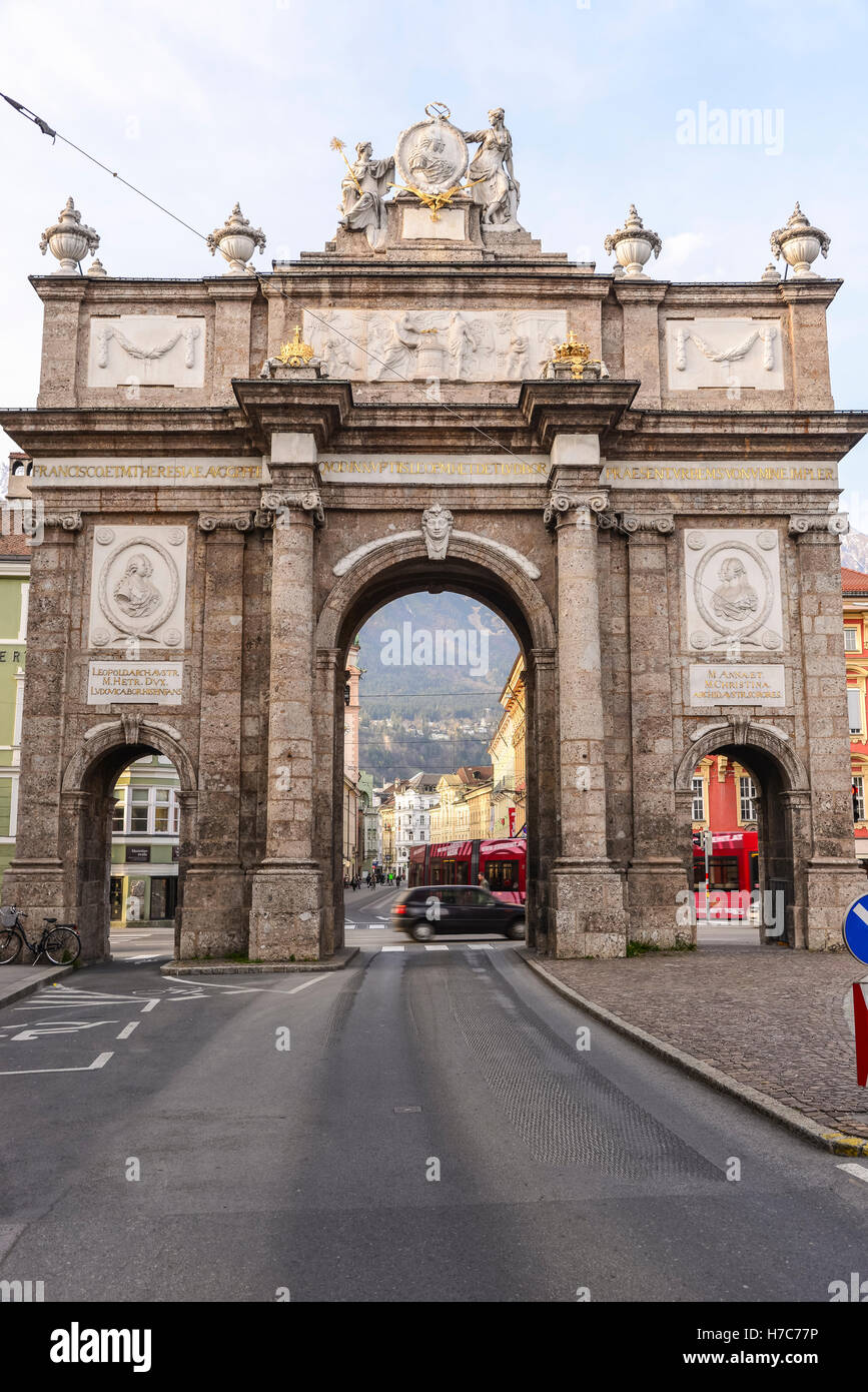 Triumphal Arch, Innsbruck, Austria Stock Photo