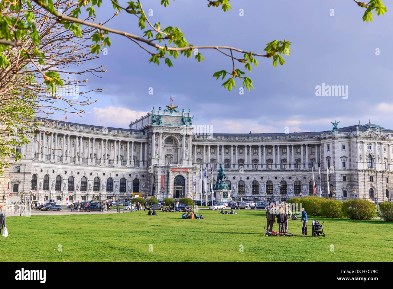 Hofburg Imperial Palace Seen From Hero Square, Vienna, Austria Stock Photo