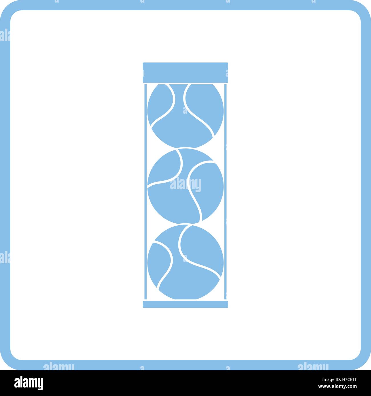 Tennis ball container icon. Blue frame design. Vector illustration ...