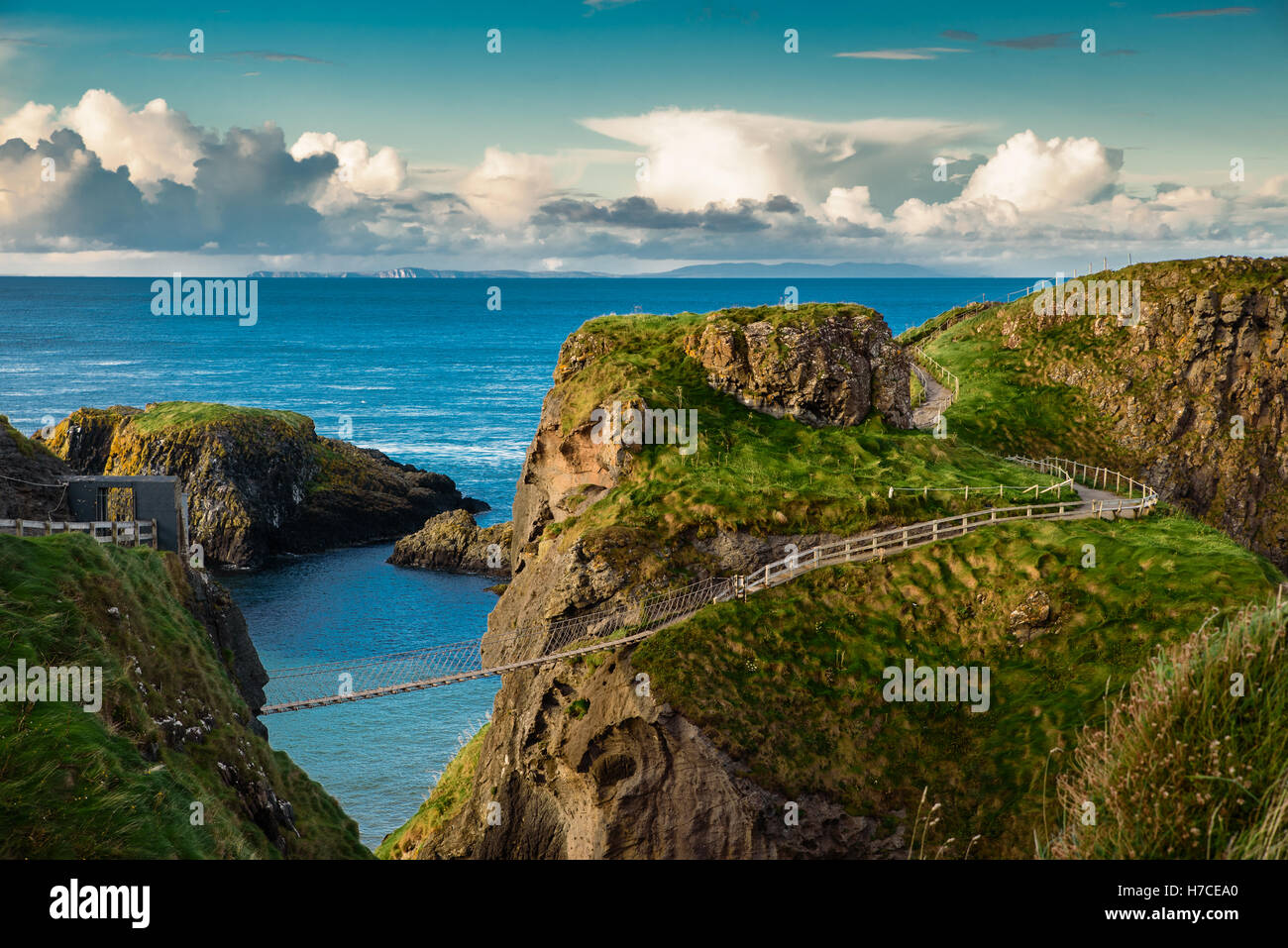 Carrick-a-rede rope bridge, Famous place in Northern Ireland Stock Photo -  Alamy