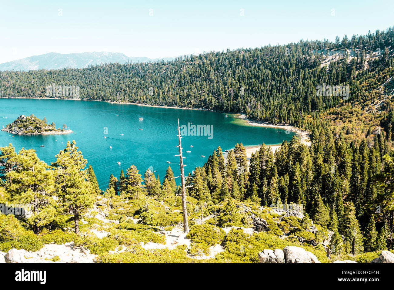 Photo of Emerald Bay and Lake Tahoe Stock Photo