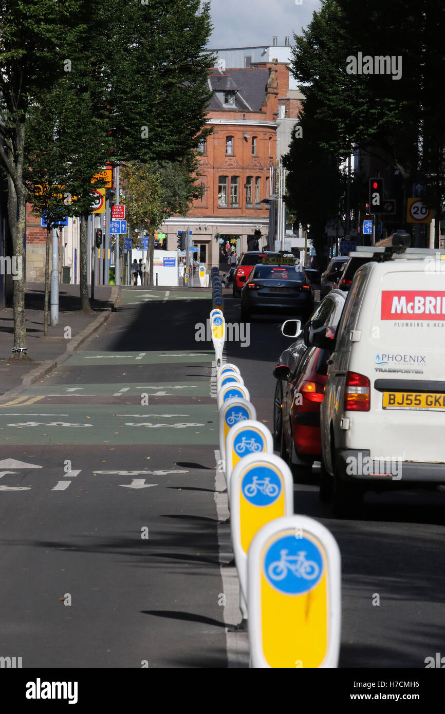 Cycle lane in Belfast city centre Stock Photo Alamy