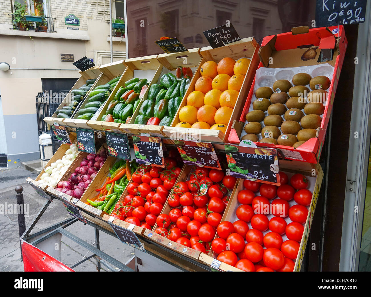 Fruits and vegetables street sale in Paris Stock Photo Alamy