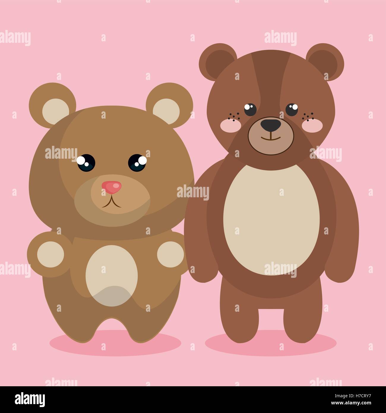 cute couple stuffed animals vector illustration design Stock Vector