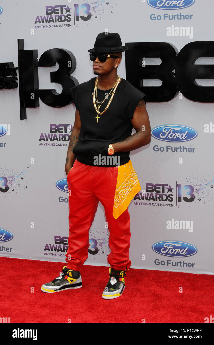 Ne-Yo attends the Ford Red Carpet at the 2013 BET Awards at the Nokia Theatre L.A. Live on June 30, 2013 in Los Angeles, California. Stock Photo