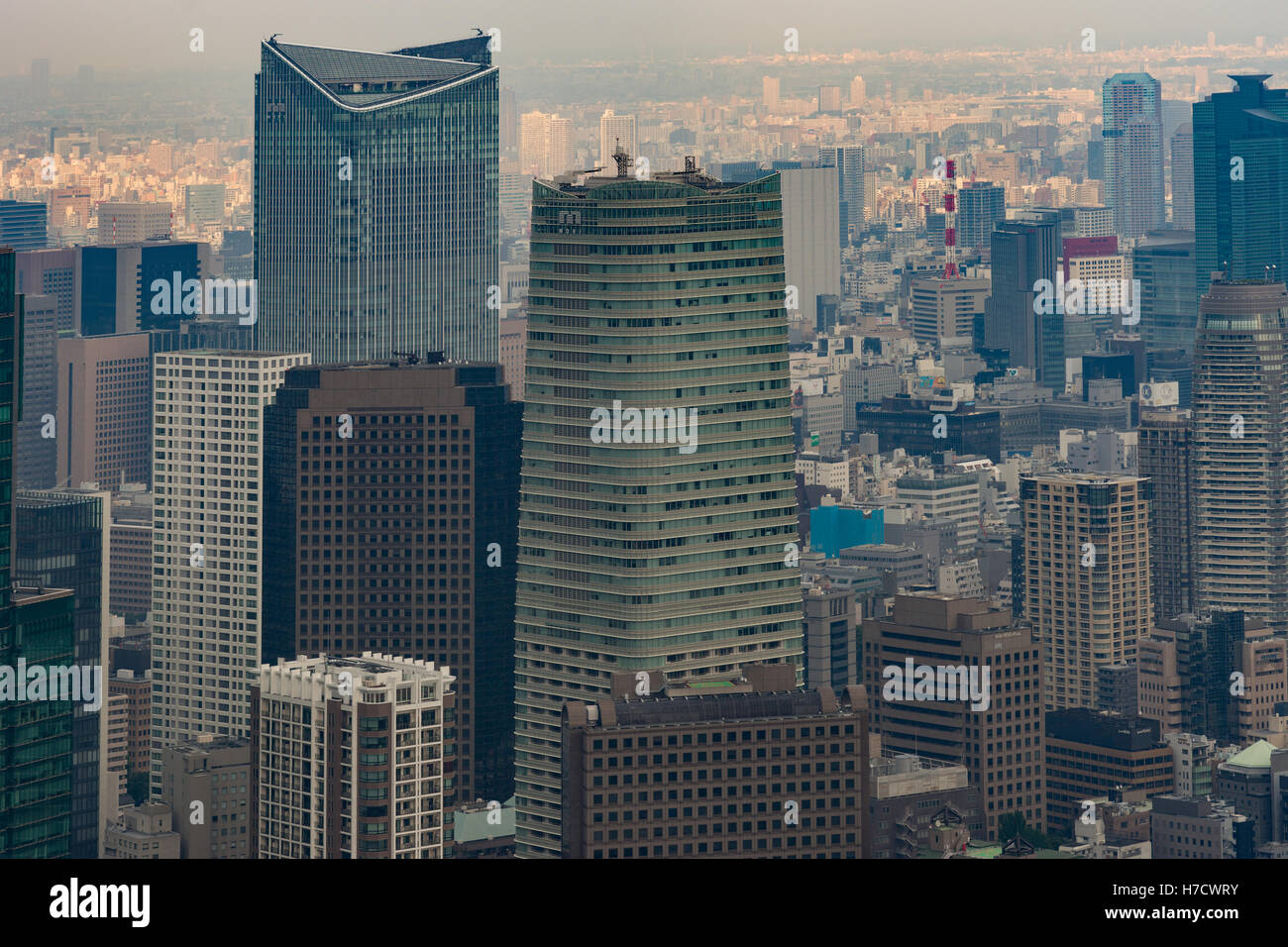 Close up of the Mori Towers in Tokyo. Stock Photo