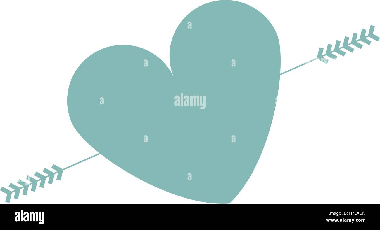 blue heart shape icon over white background. love symbol. vector ...