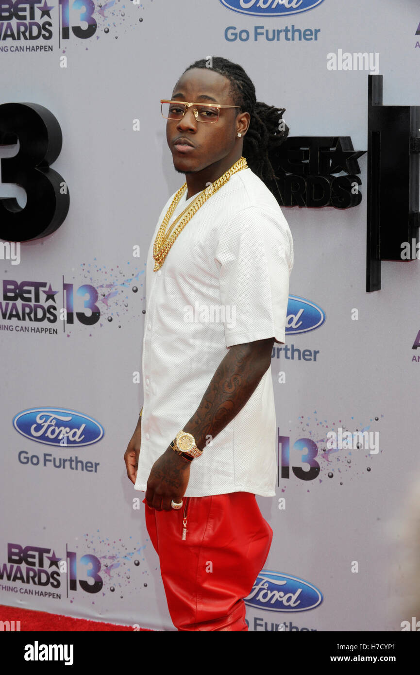 Ace Hood attends the Ford Red Carpet at the 2013 BET Awards at the Nokia Theatre L.A. Live on June 30, 2013 in Los Angeles, California. Stock Photo