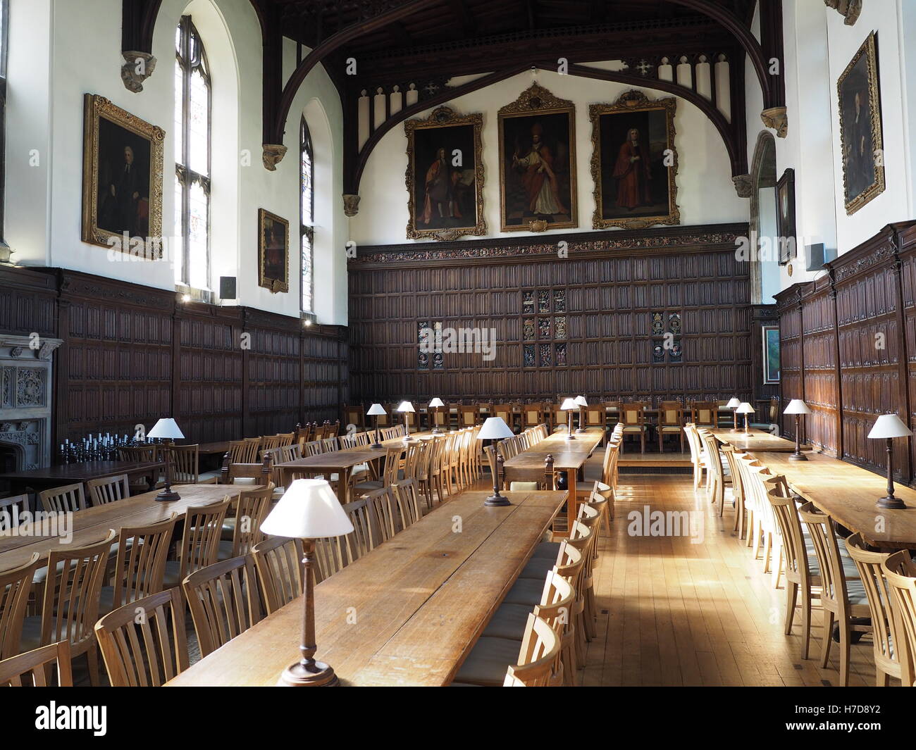 Oxford University Magdalen College Dining Hall Stock Photo