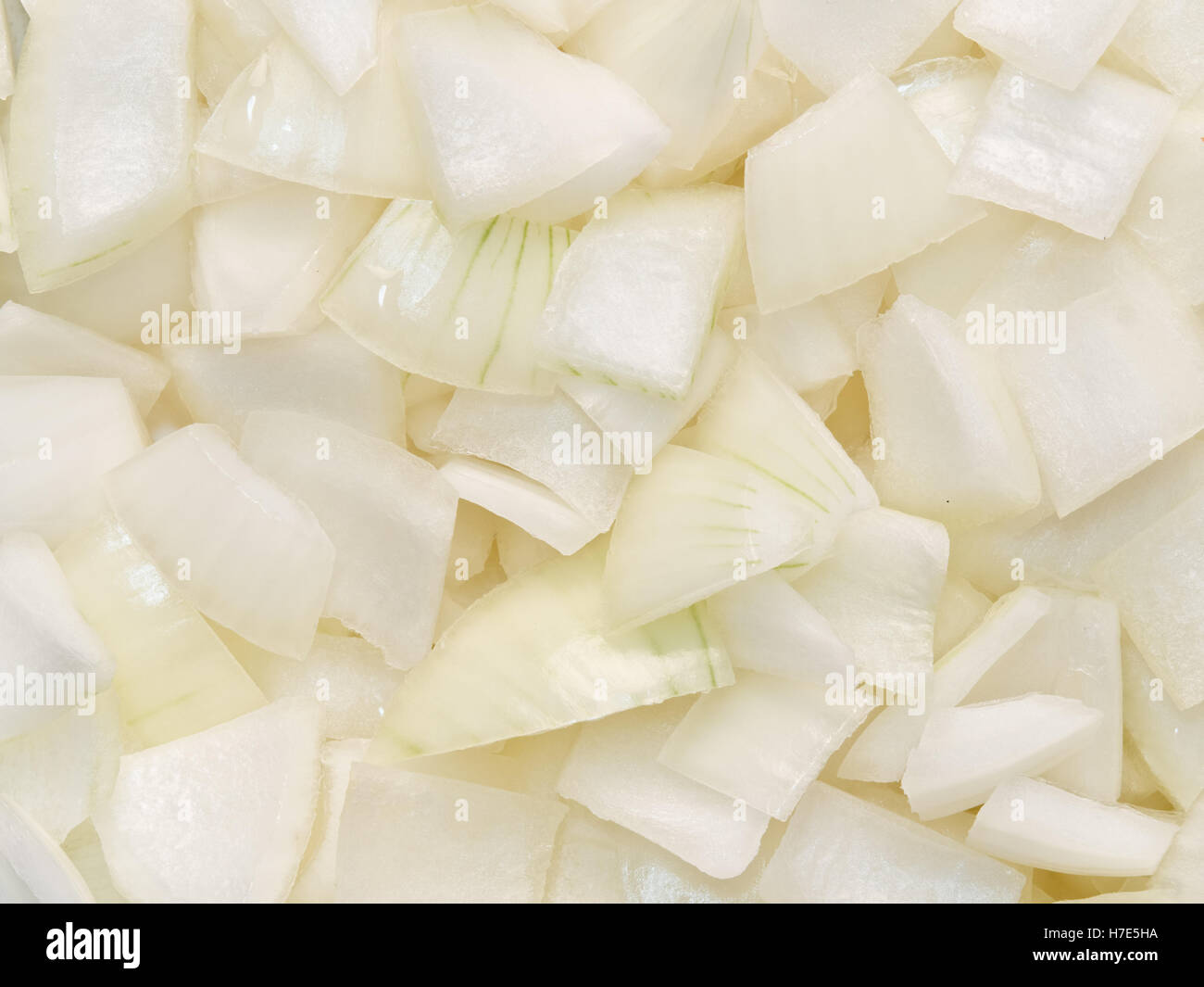 diced cut onion food background Stock Photo